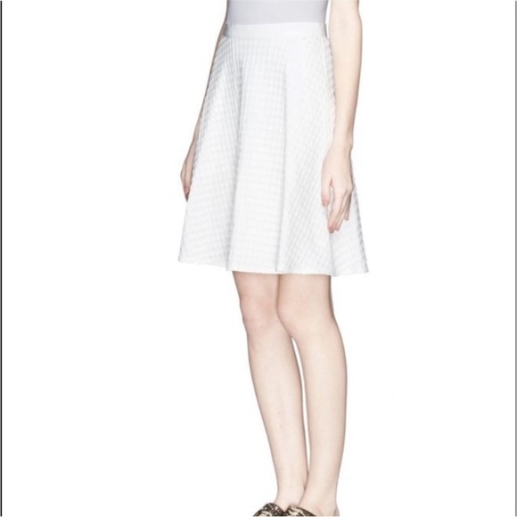Theory White Textured A-Line Skirt - Picture 2 of 9
